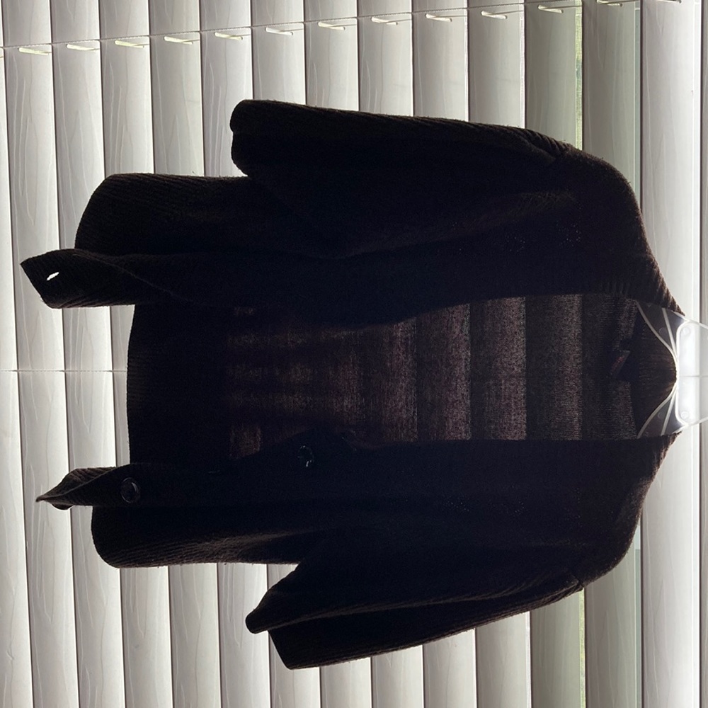 A dark brown sweater